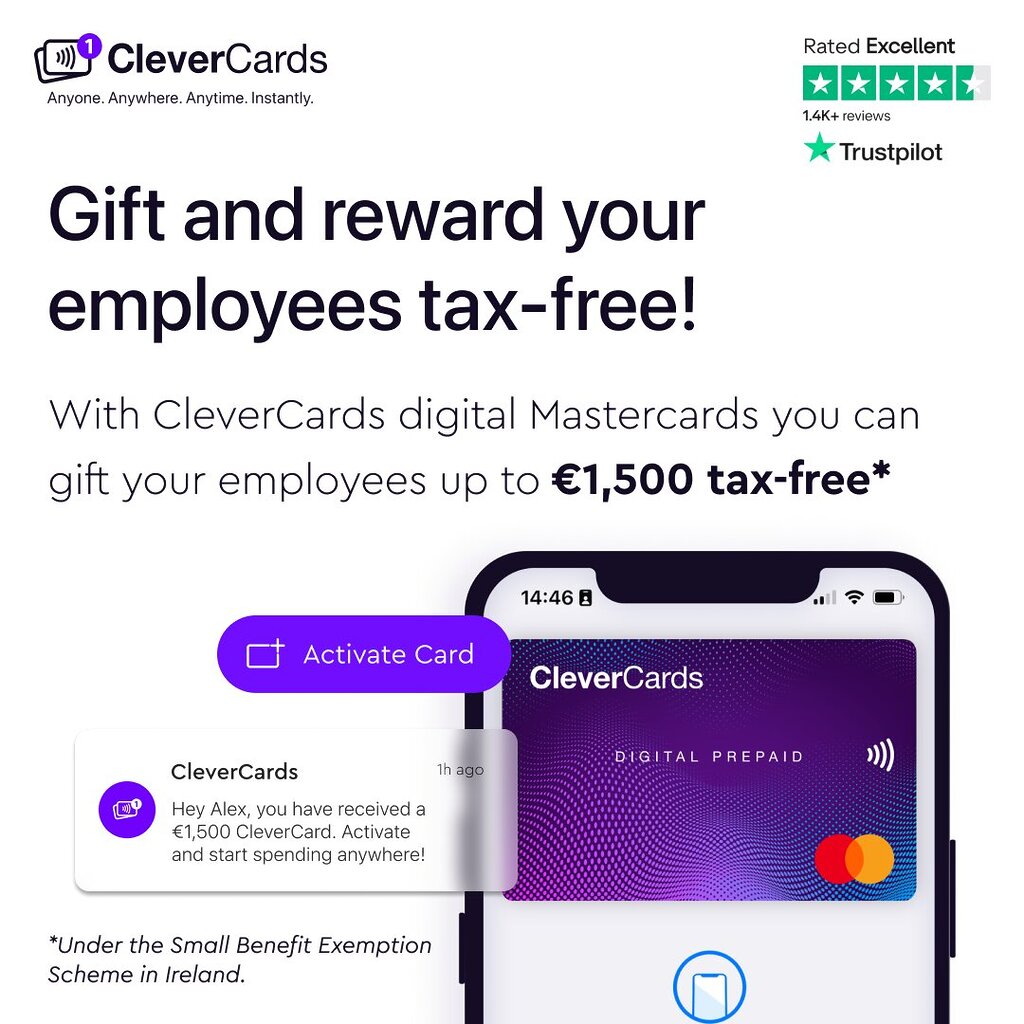 Reward Your Employees With Up To €1500 Tax-Free With CleverCards